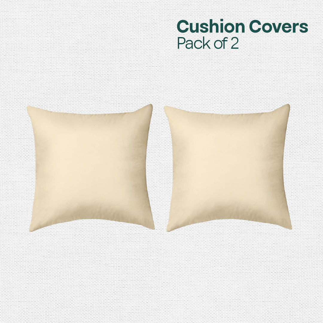 Cream Carnation! Premium Velvet Cushion Covers, Pack of 2
