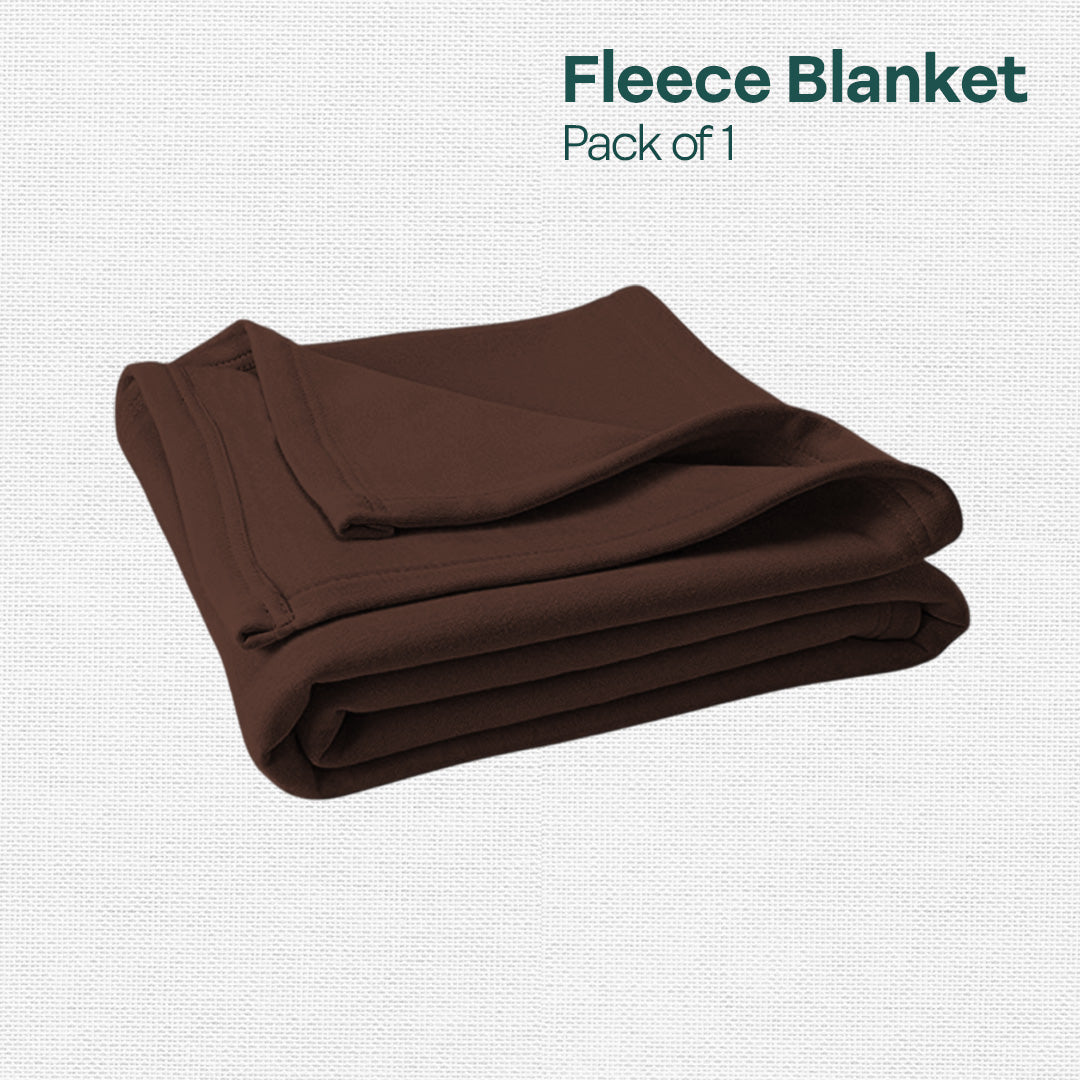 Brown Bliss! Polar Fleece Blanket Single Bed 400 GSM, Pack of 1