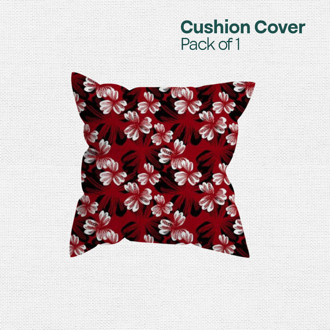 Red Floral! Premium Printed Cushion Covers, Pack of 1