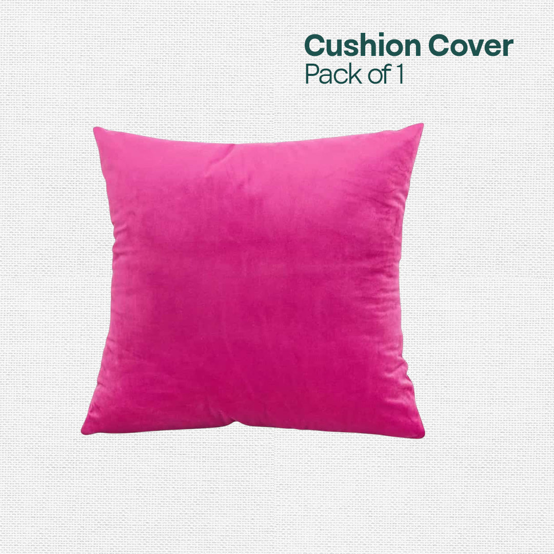 Pink Plush! Premium Velvet Cushion Covers, Pack of 1