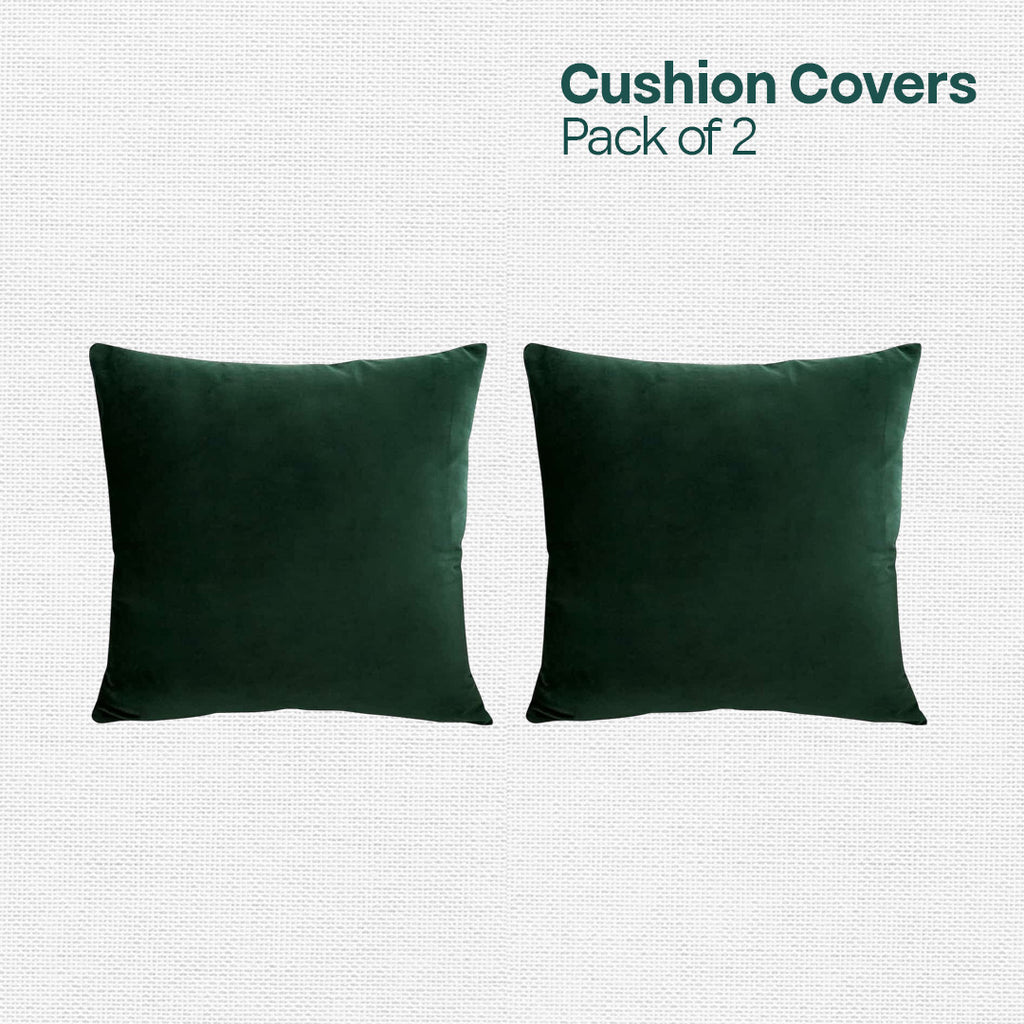 Green Glaze! Premium Velvet Cushion Covers, Pack of 2