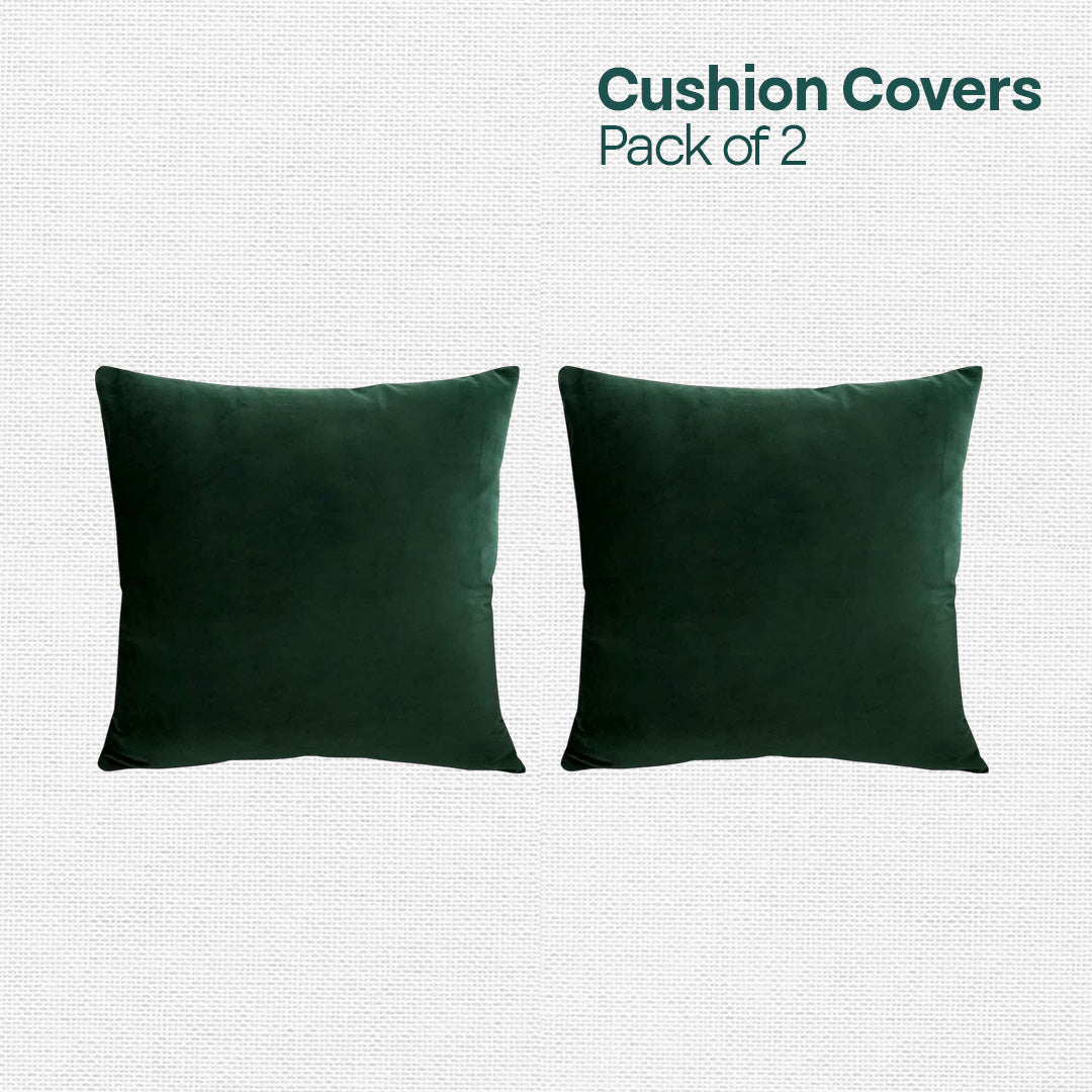Green Glaze! Premium Velvet Cushion Covers, Pack of 2