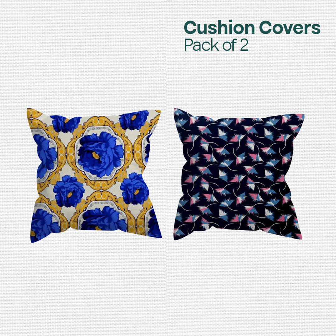 Royal & Leaf! Premium Printed Cushion Covers, Pack of 2