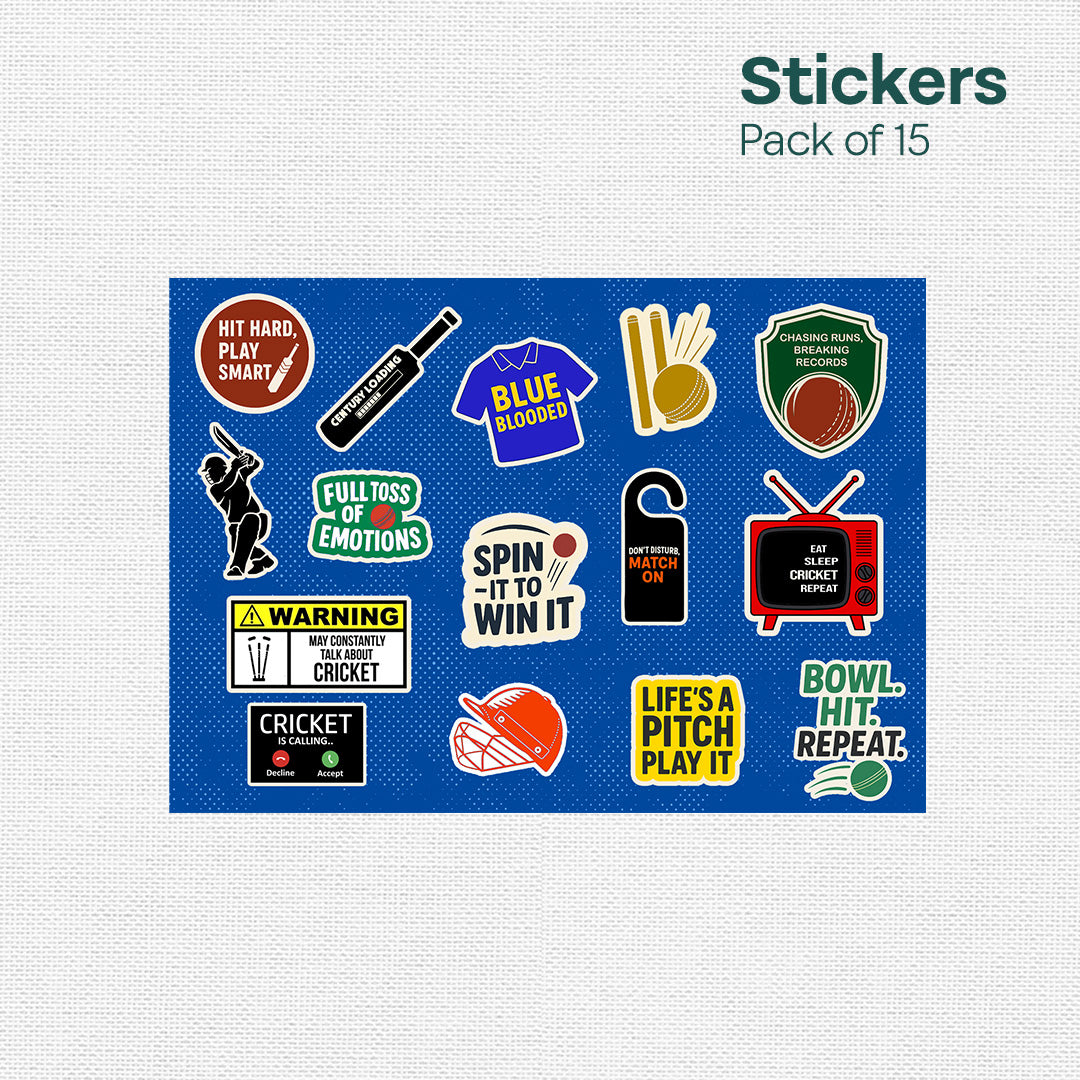 Sticky Wicket! Premium Matt Stickers, Pack of 15