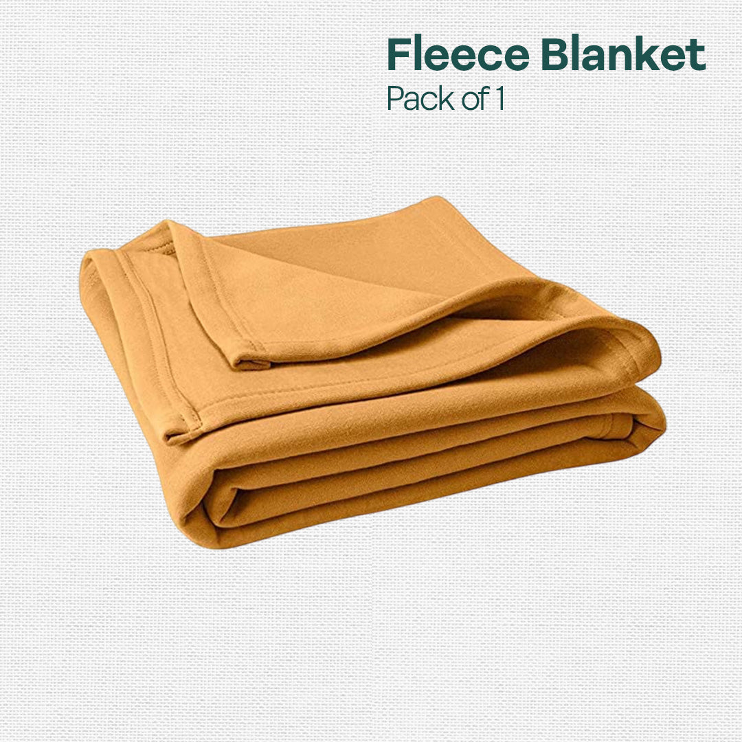 Beige Brew! Polar Fleece Blanket Single Bed 400 GSM, Pack of 1
