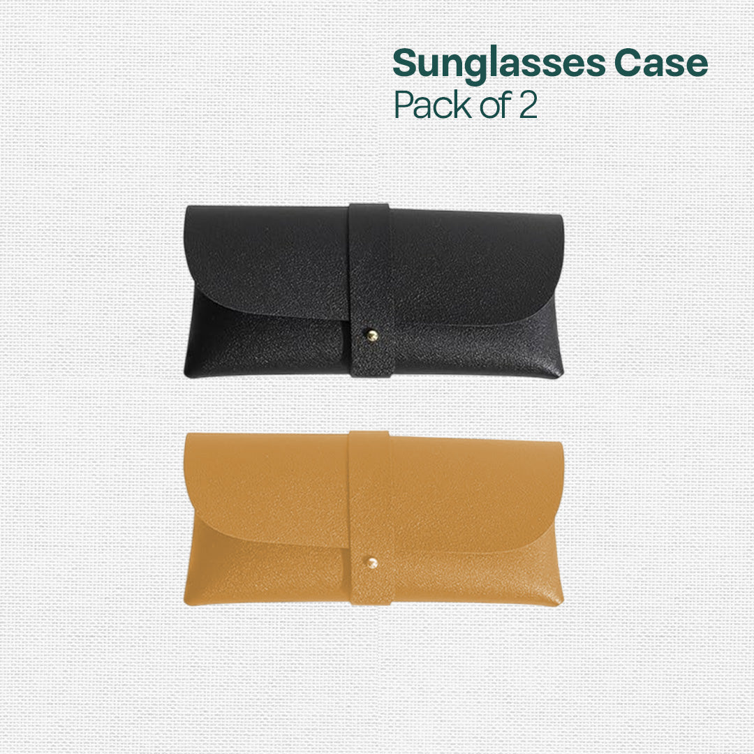 Black & Brown! Eyewear Case, Premium Faux Leather, Pack of 2