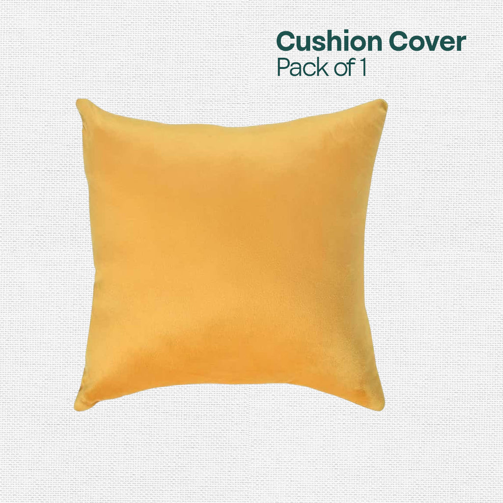 Yellow Yield! Premium Velvet Cushion Covers, Pack of 1