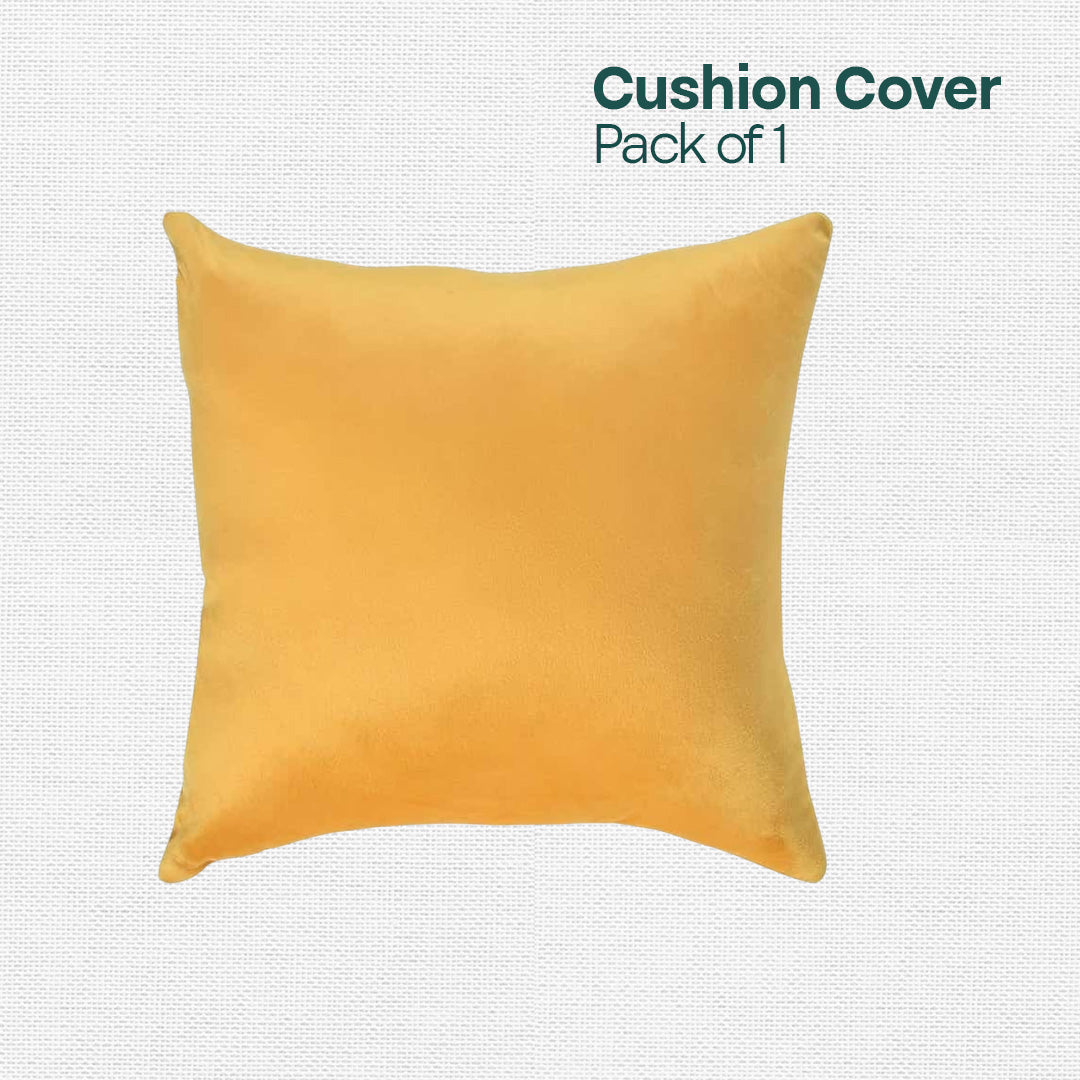 Yellow Yield! Premium Velvet Cushion Covers, Pack of 1