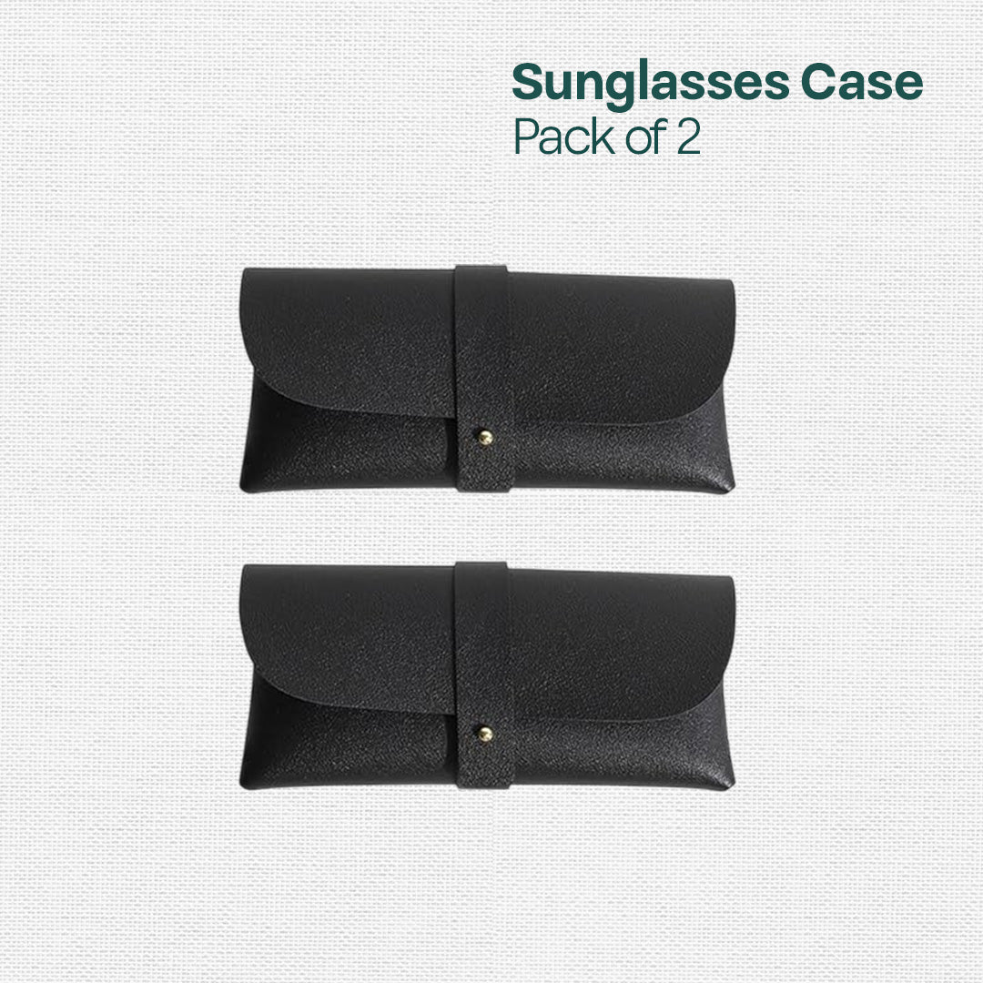 Black & Black! Eyewear Case, Premium Faux Leather, Pack of 2