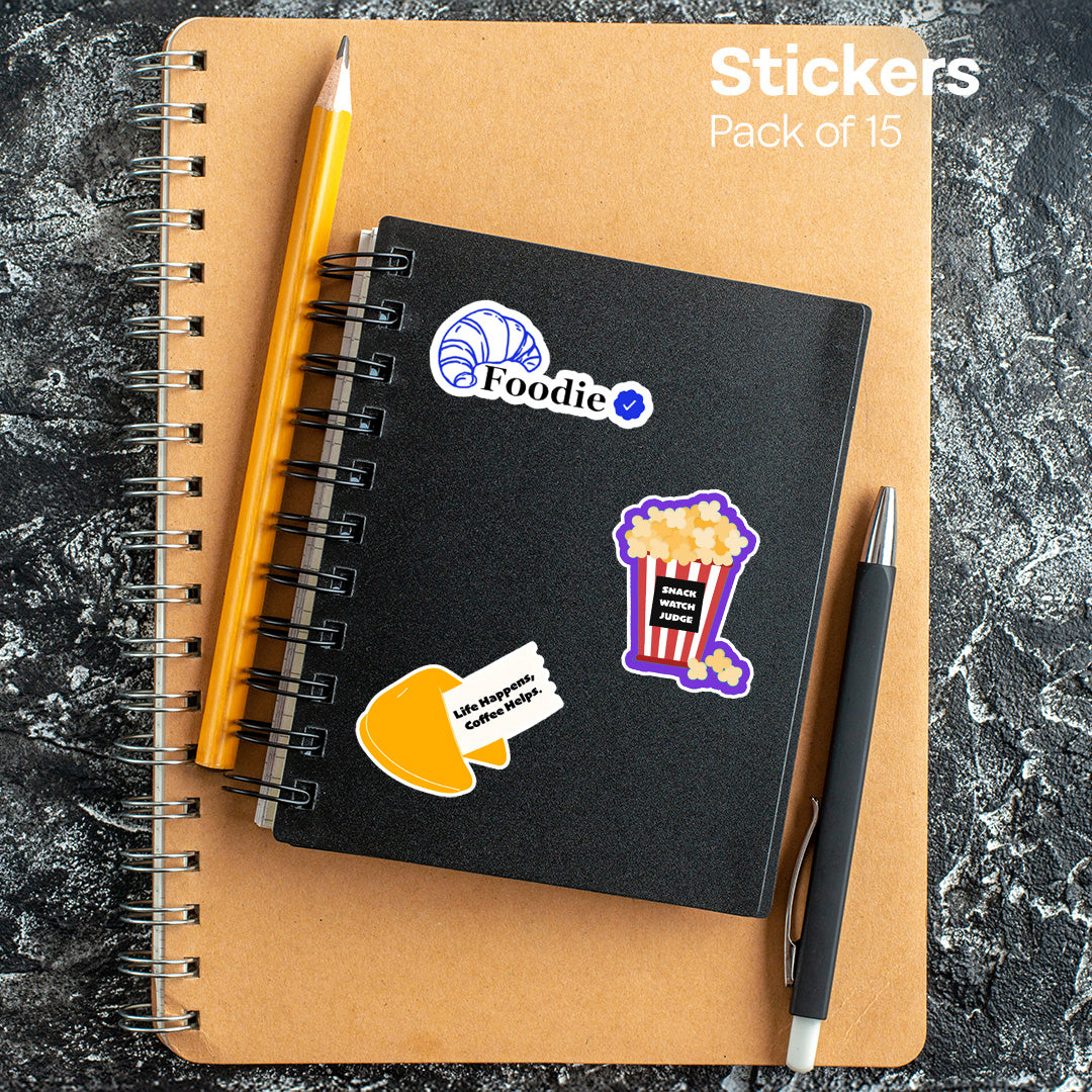 Food Coma! Premium Matt Stickers, Pack of 15