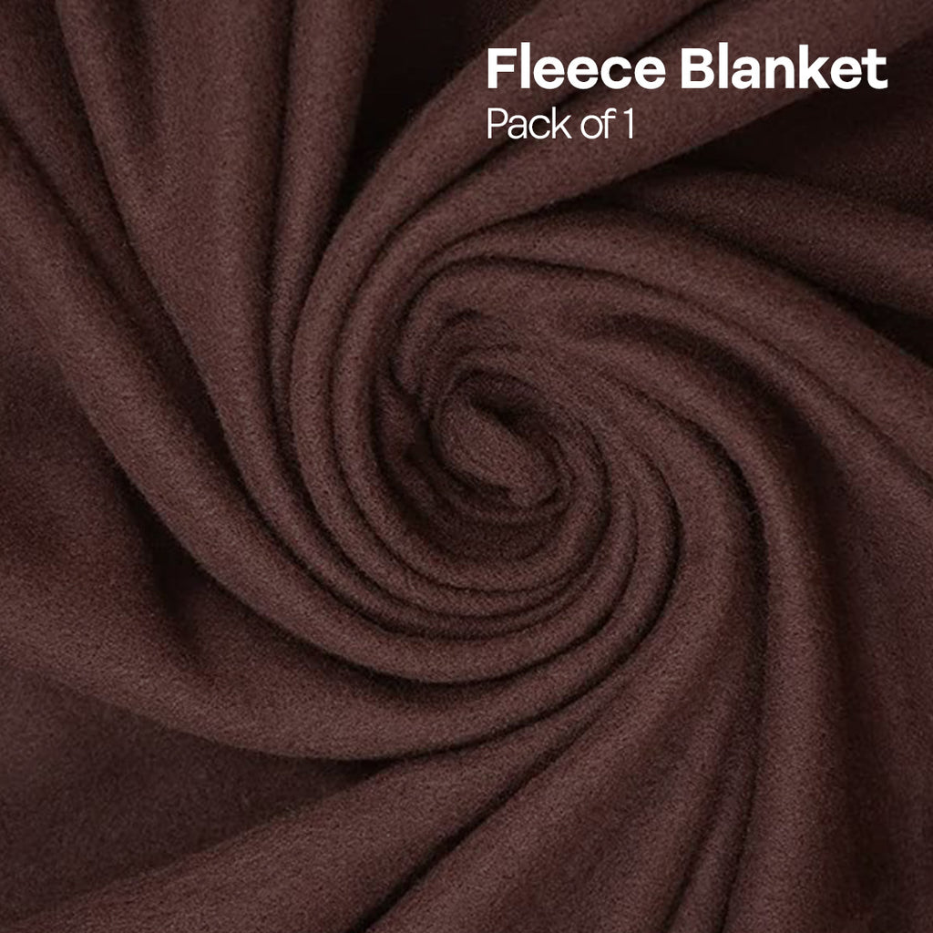 Brown Bliss! Polar Fleece Blanket Single Bed 400 GSM, Pack of 1