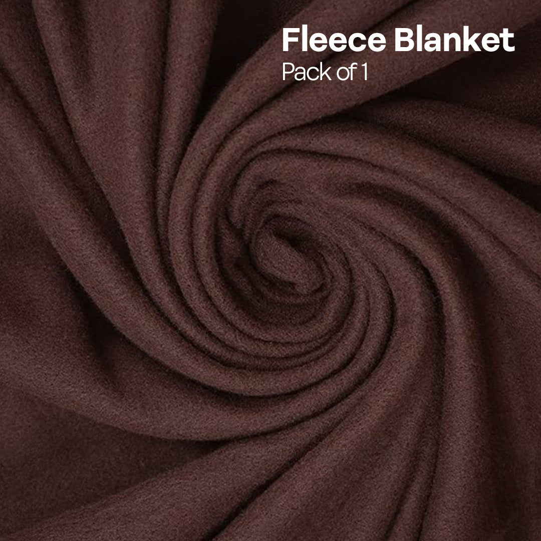 Brown Bliss! Polar Fleece Blanket Single Bed 400 GSM, Pack of 1