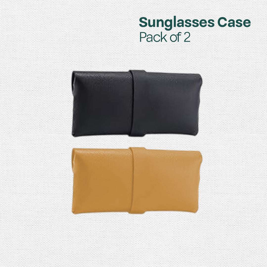 Black & Brown! Eyewear Case, Premium Faux Leather, Pack of 2