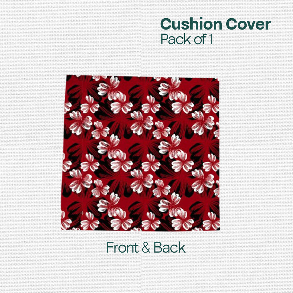 Red Floral! Premium Printed Cushion Covers, Pack of 1