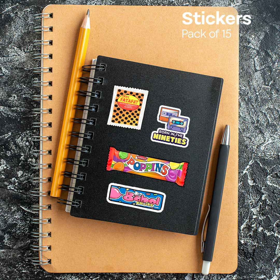The 90s Project! Premium Matt Stickers, Pack of 15