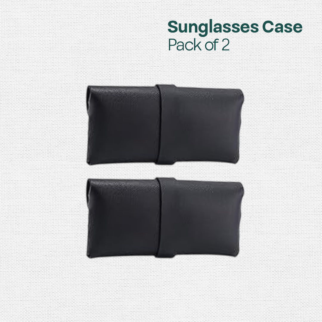 Black & Black! Eyewear Case, Premium Faux Leather, Pack of 2
