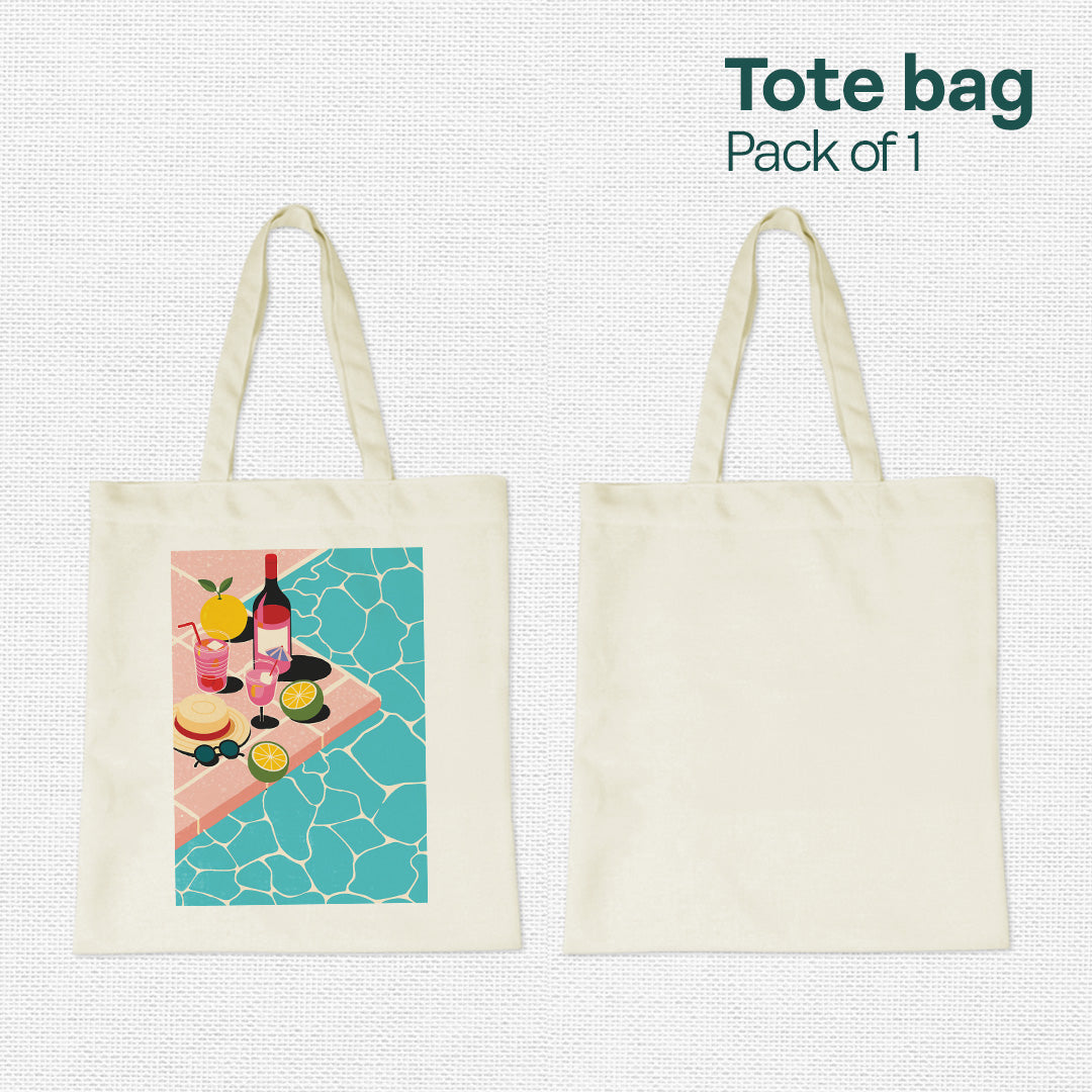 Water Vibes! Canvas Tote Bag, 100% Recycled Fabric, Pack of 1