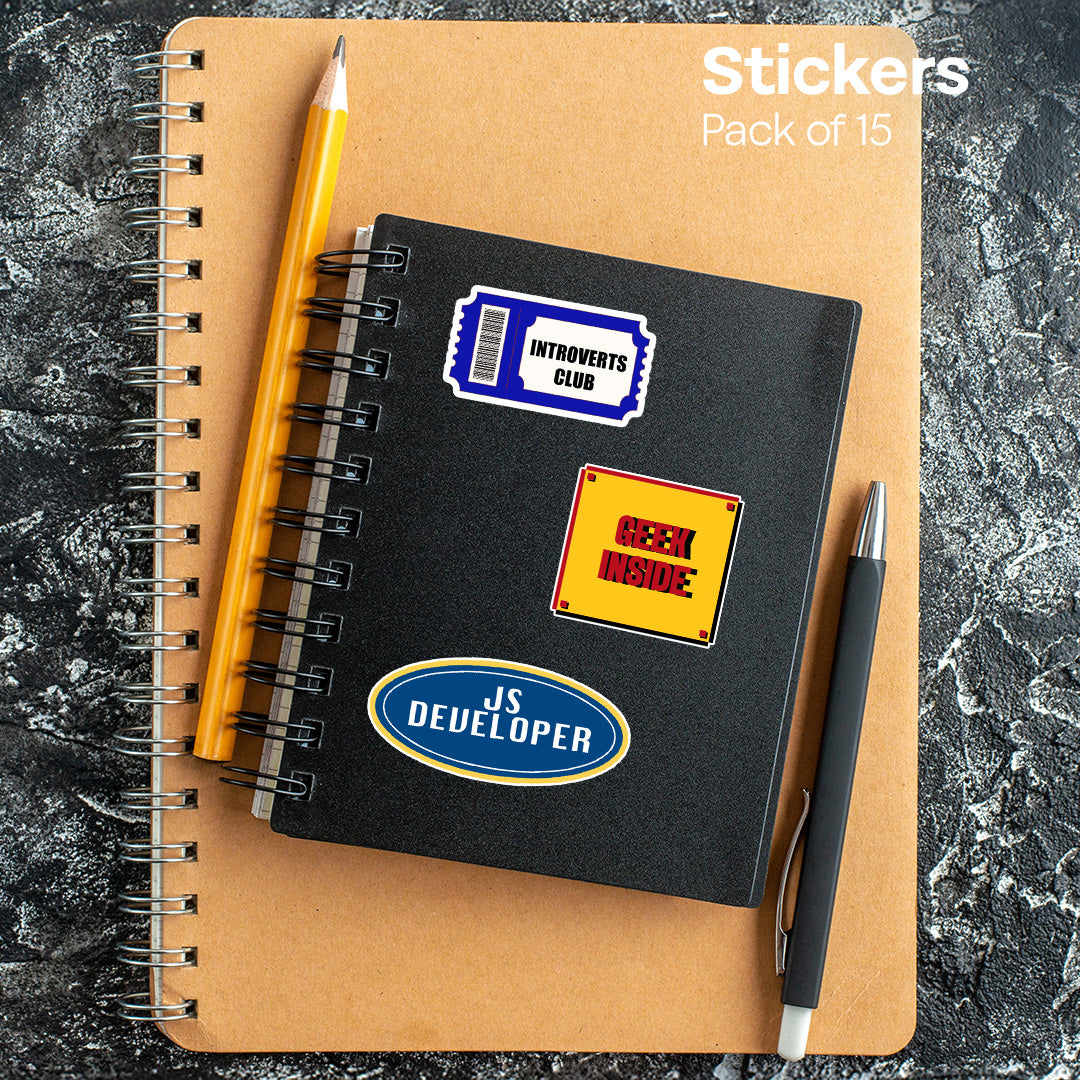 Geek Mode On! Premium Matt Stickers, Pack of 15