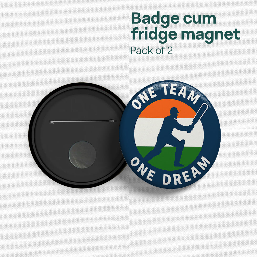 Bowled Over! Badge Cum Fridge Magnet, Pack of 2
