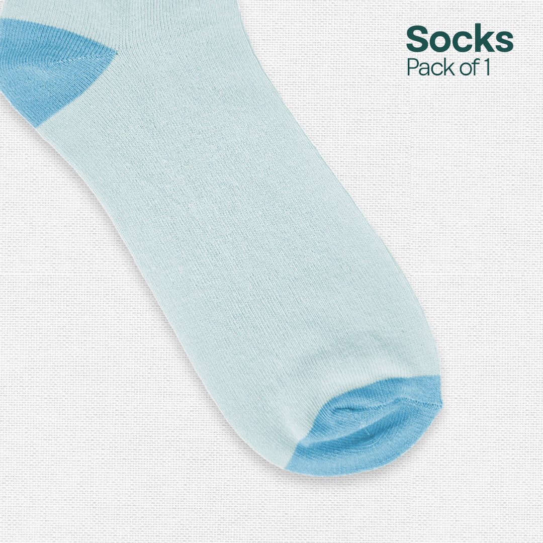 Vintage Light Blue! Mix & Match Unisex Socks, Premium Cotton, Low Ankle Length, Pack of 1