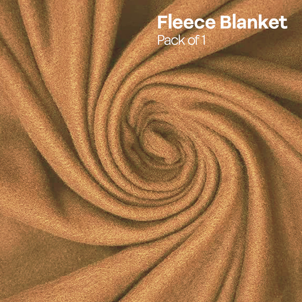 Beige Brew! Polar Fleece Blanket Single Bed 400 GSM, Pack of 1