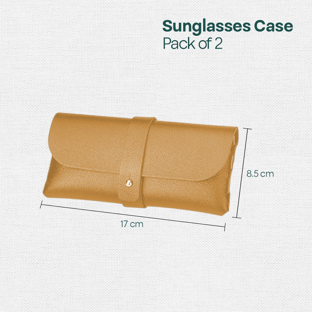 Black & Brown! Eyewear Case, Premium Faux Leather, Pack of 2