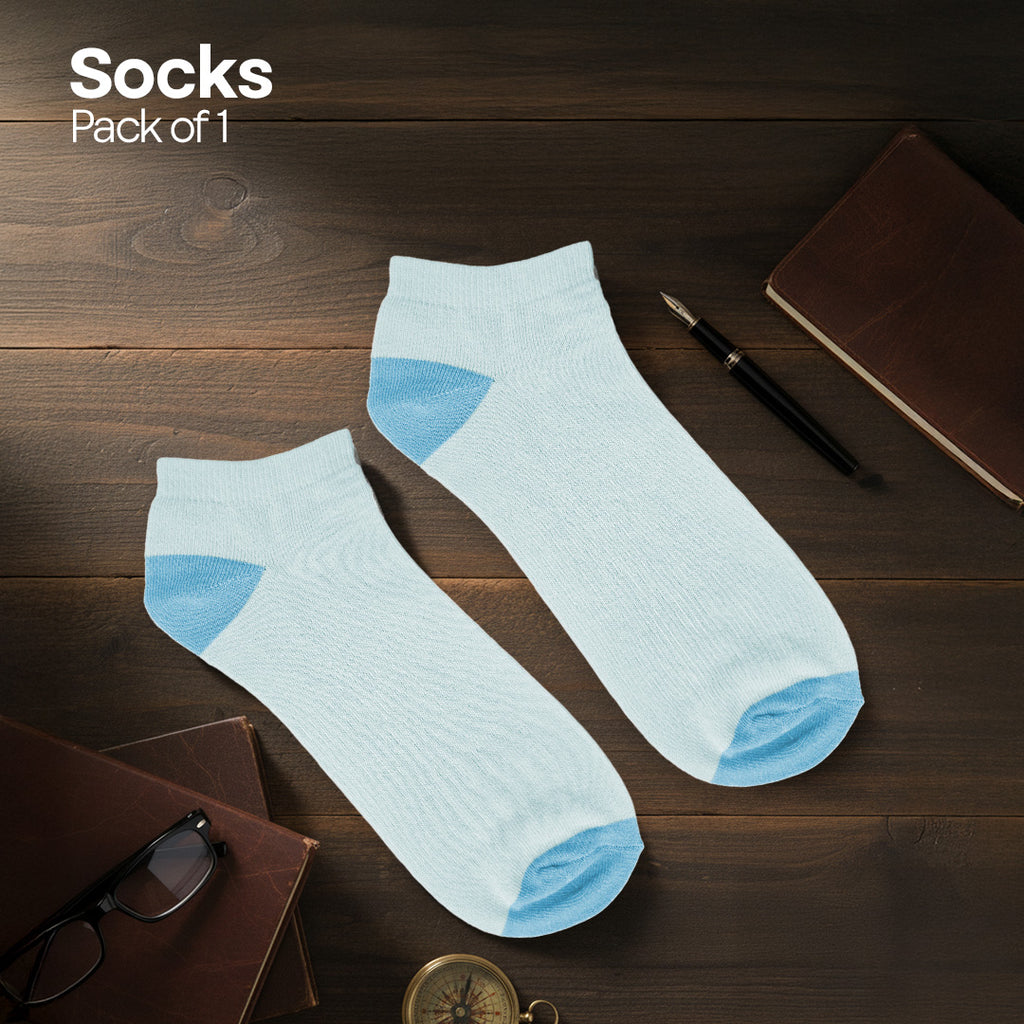 Vintage Light Blue! Mix & Match Unisex Socks, Premium Cotton, Low Ankle Length, Pack of 1
