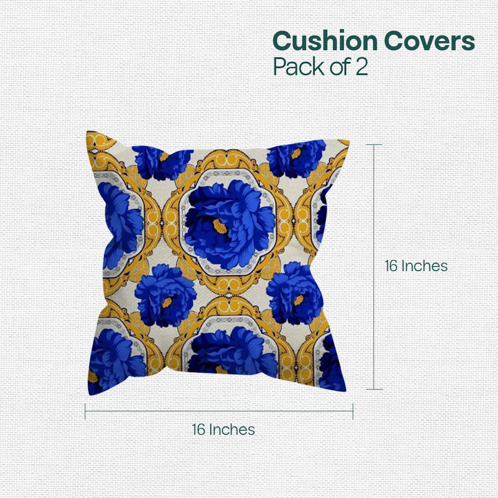 Red & Royal! Premium Printed Cushion Covers, Pack of 2