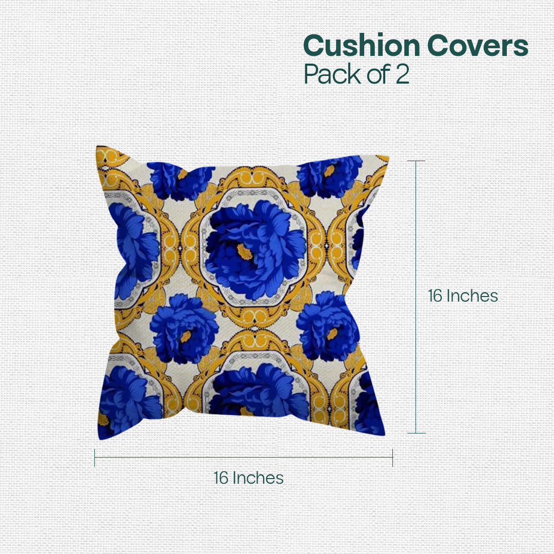 Red & Royal! Premium Printed Cushion Covers, Pack of 2