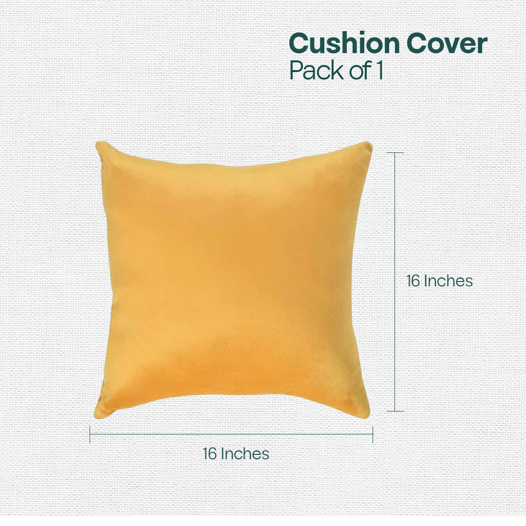 Yellow Yield! Premium Velvet Cushion Covers, Pack of 1