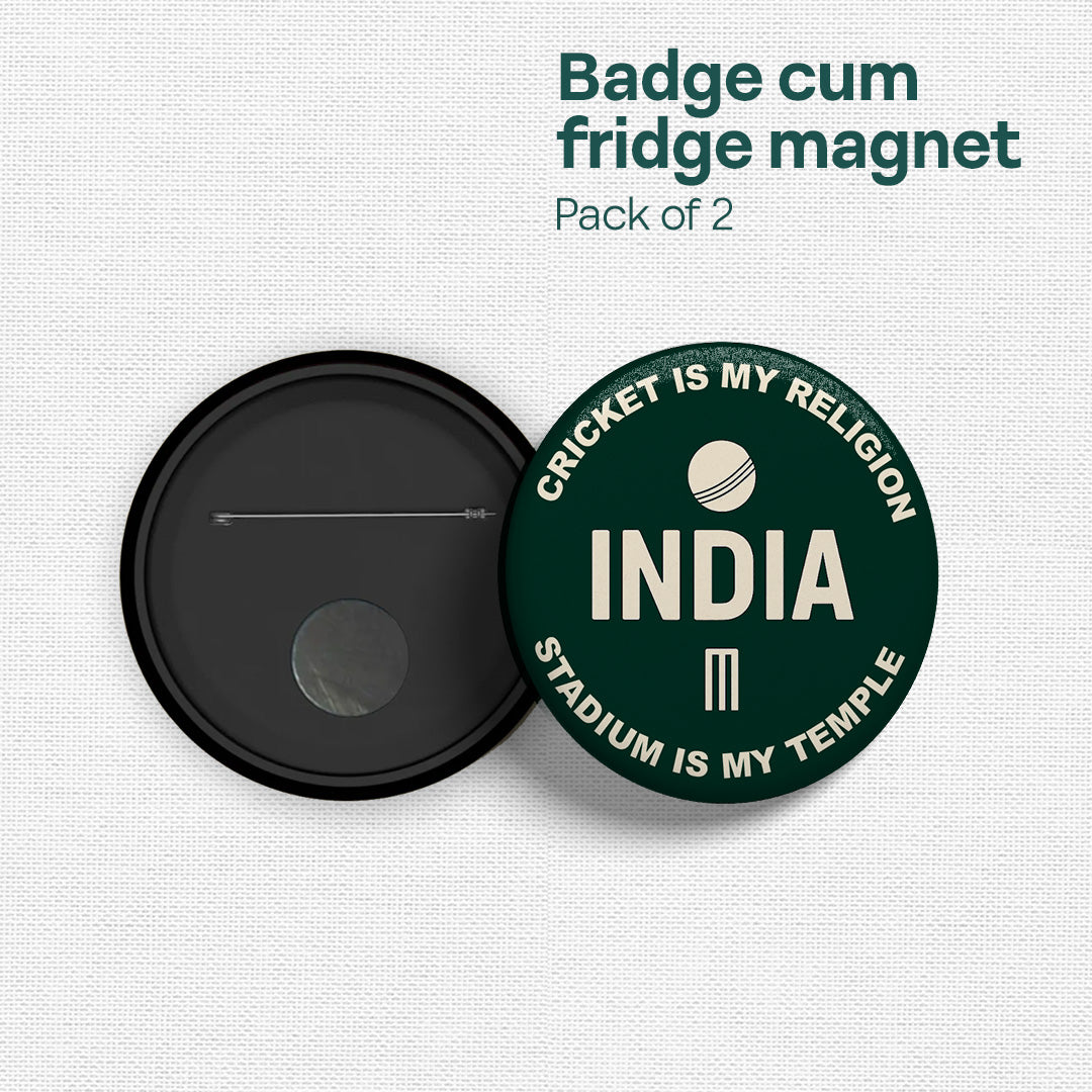 Bowled Over! Badge Cum Fridge Magnet, Pack of 2