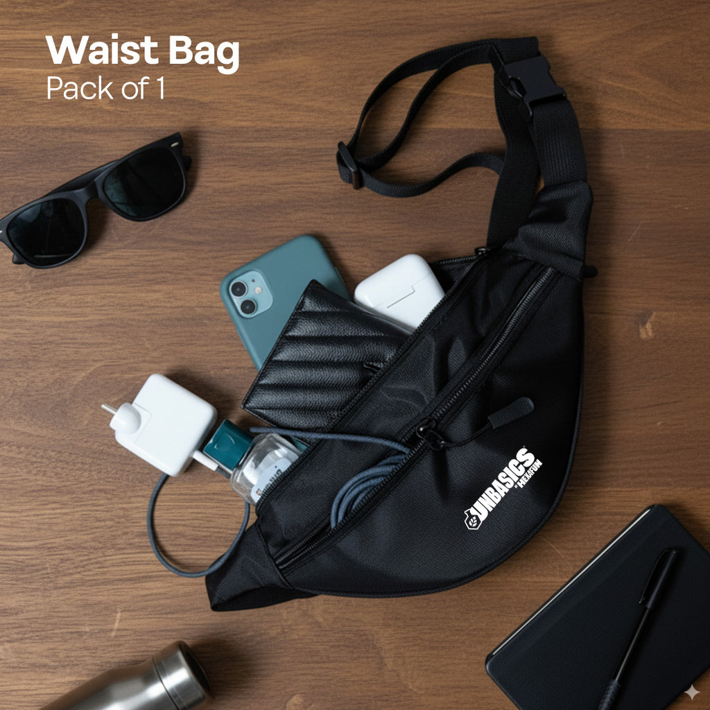 Bliss Black! Unisex Travel Waist Bag, Pack of 1