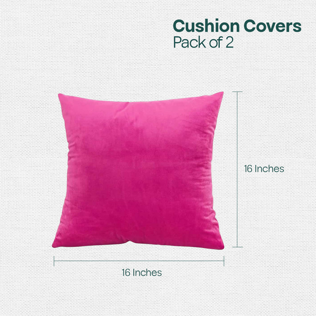 Pink Plush! Premium Velvet Cushion Covers, Pack of 2