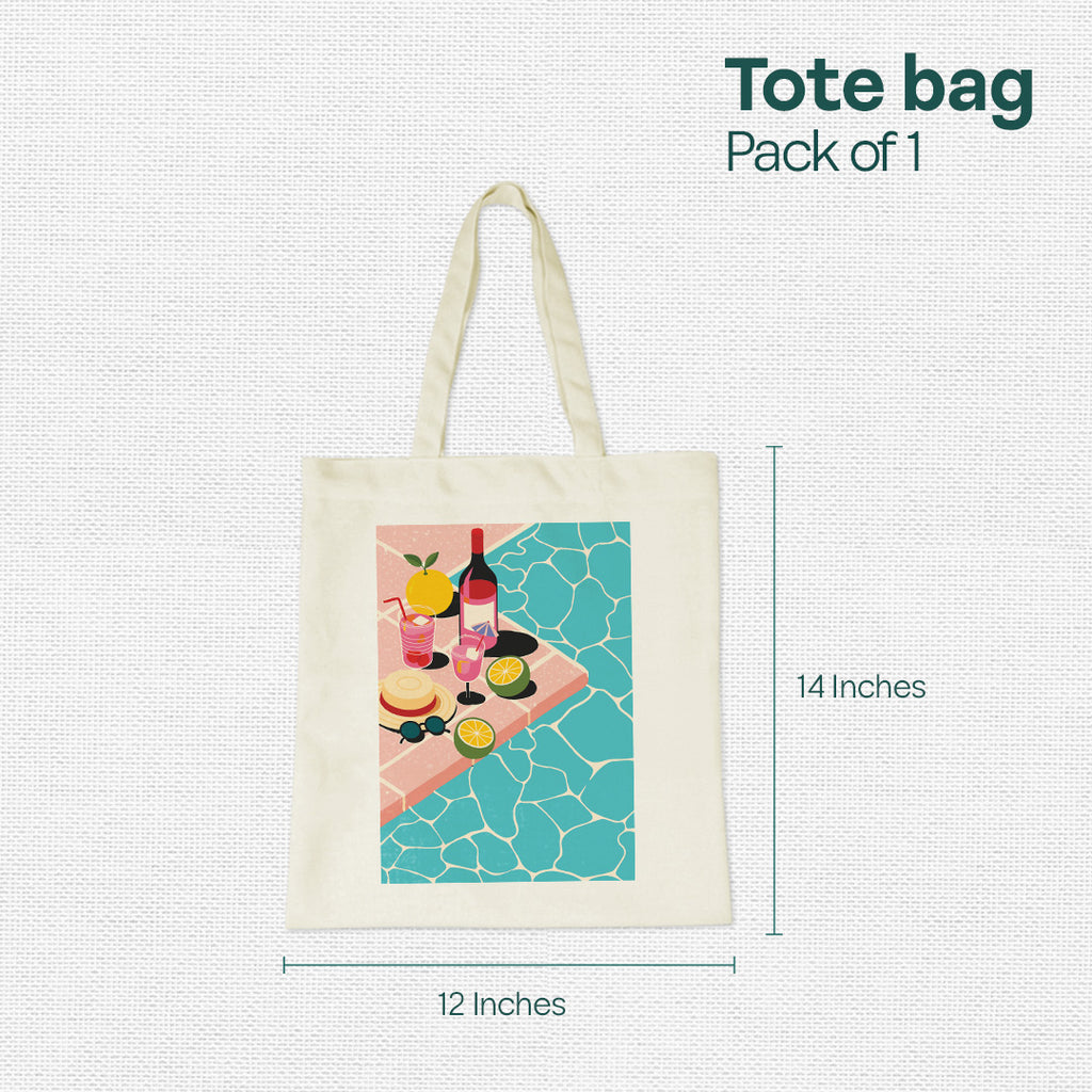 Water Vibes! Canvas Tote Bag, 100% Recycled Fabric, Pack of 1