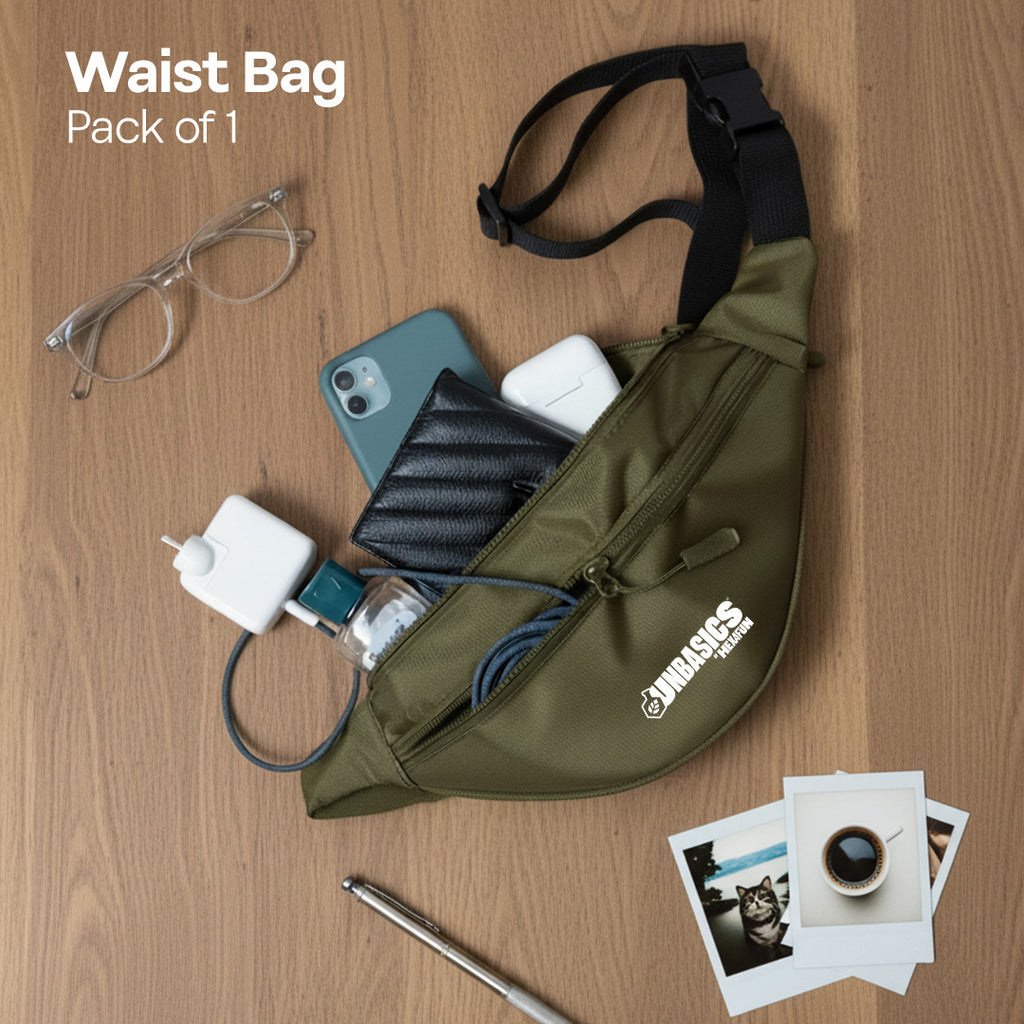 Army Green! Unisex Travel Waist Bag, Pack of 1