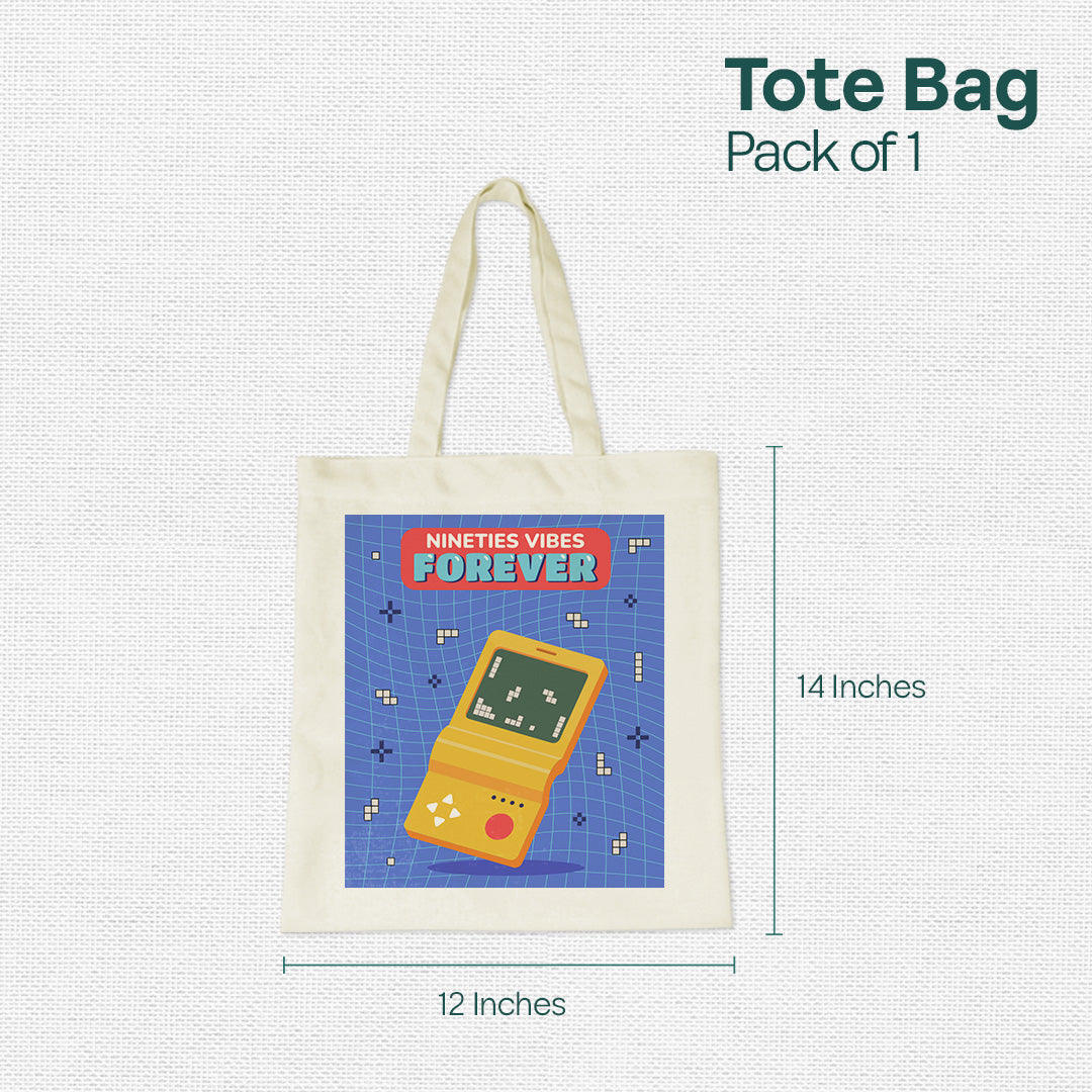 90s Gaming Console! Canvas Tote Bag, 100% Recycled Fabric, Pack of 1
