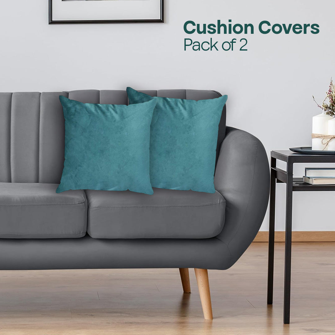Aqua Love! Premium Velvet Cushion Covers, Pack of 2