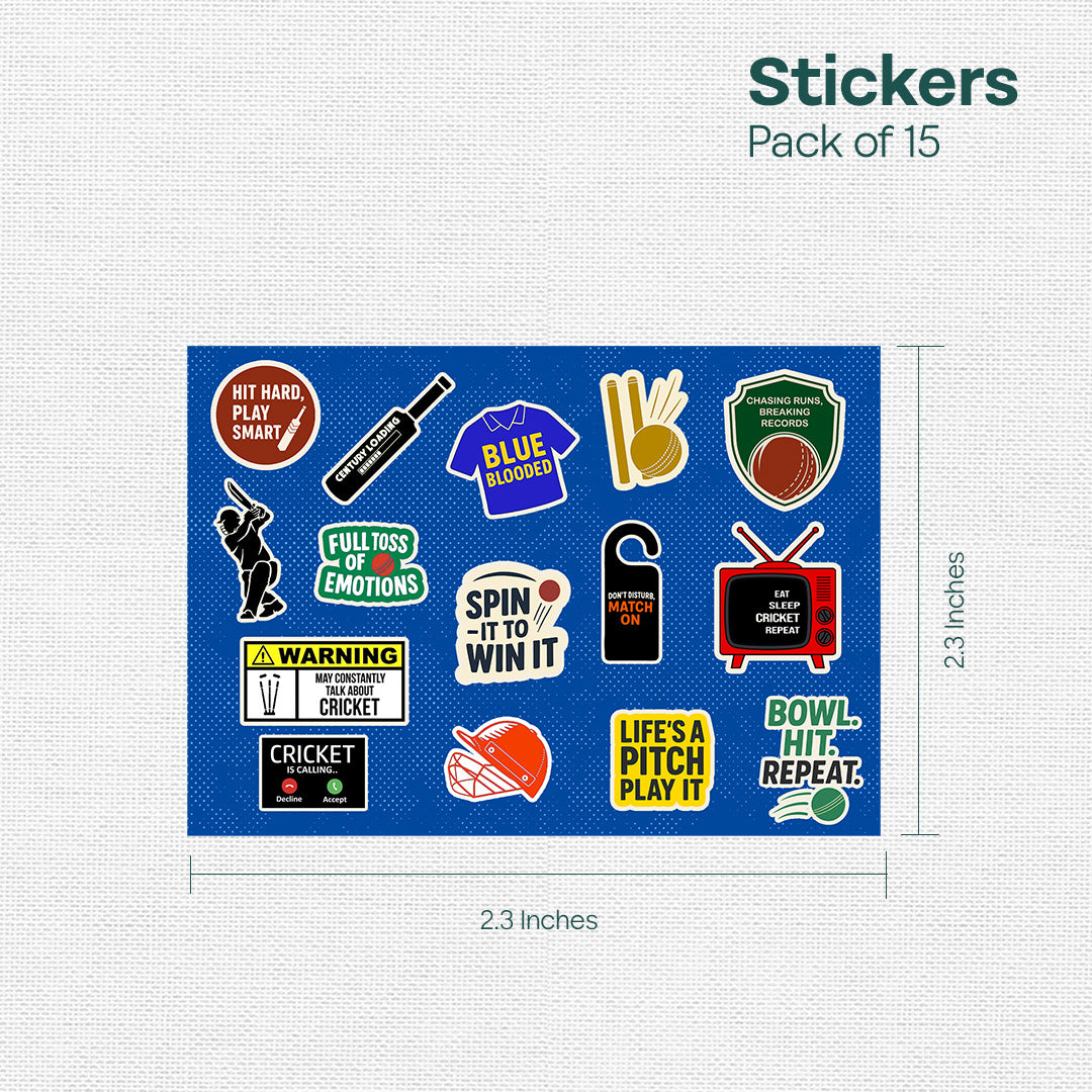 Sticky Wicket! Premium Matt Stickers, Pack of 15