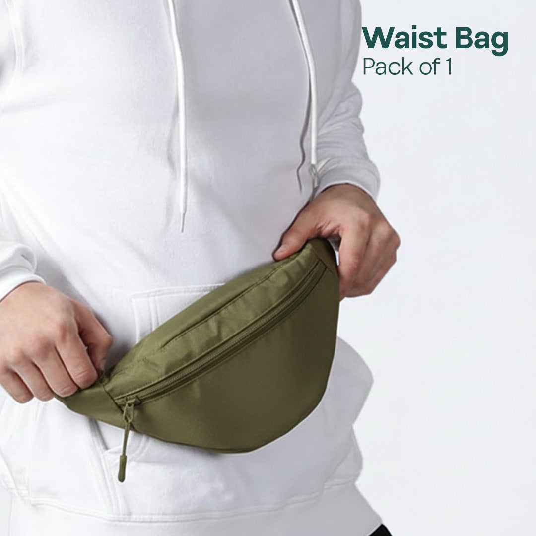 Army Green! Unisex Travel Waist Bag, Pack of 1