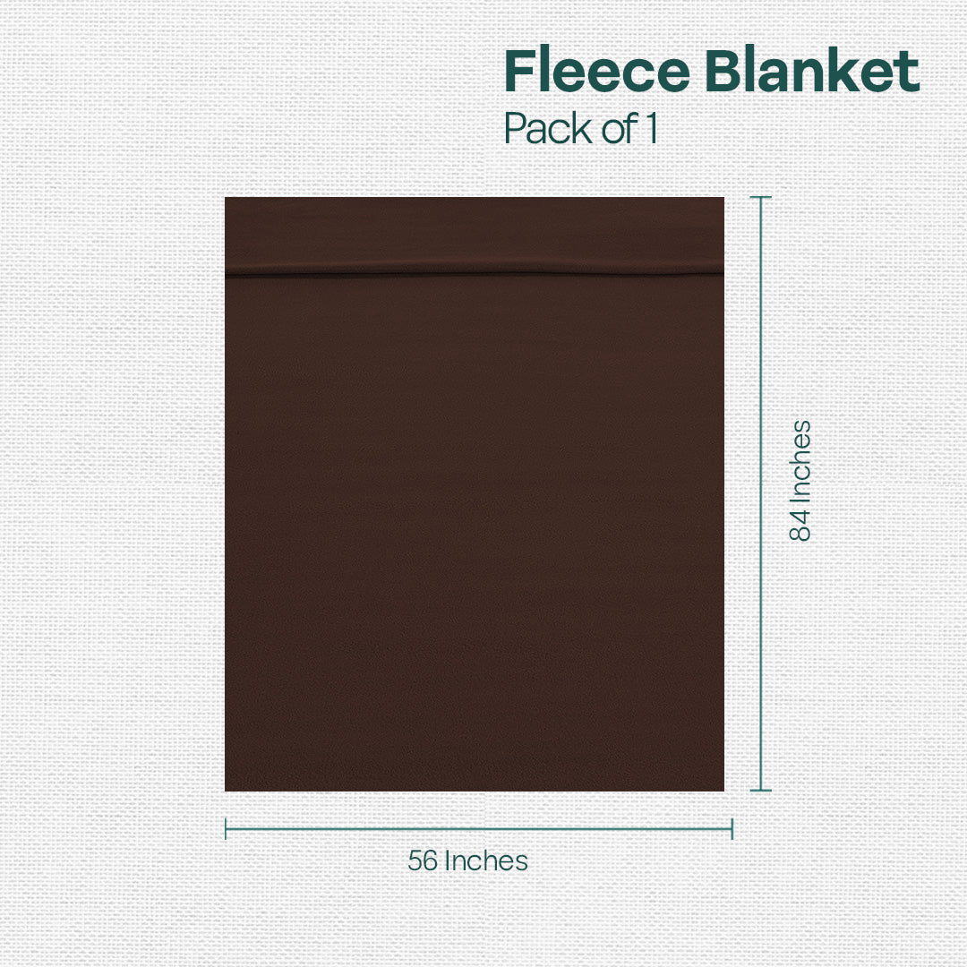 Brown Bliss! Polar Fleece Blanket Single Bed 400 GSM, Pack of 1