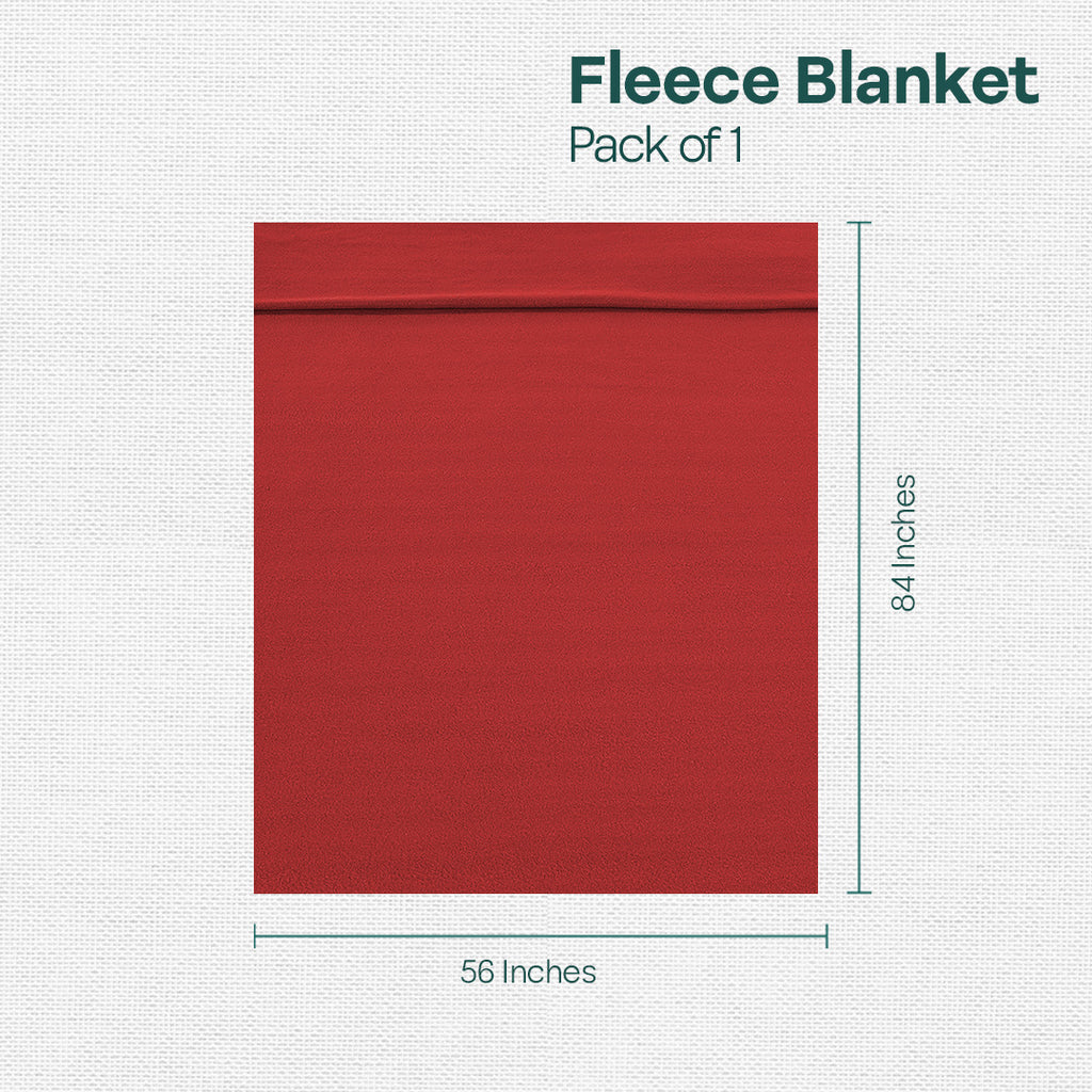 Red Realm! Polar Fleece Blanket Single Bed 400 GSM, Pack of 1