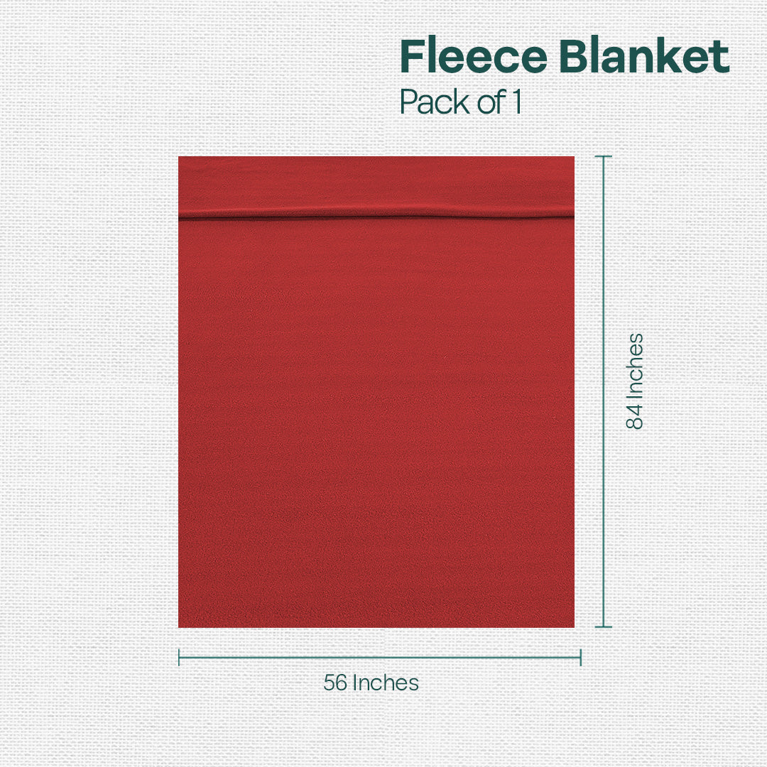 Red Realm! Polar Fleece Blanket Single Bed 400 GSM, Pack of 1