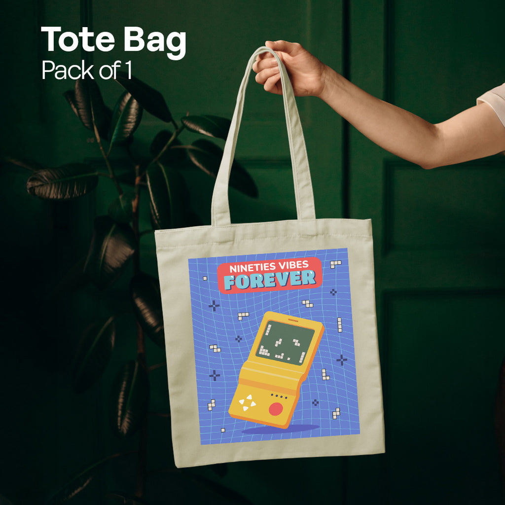 90s Gaming Console! Canvas Tote Bag, 100% Recycled Fabric, Pack of 1