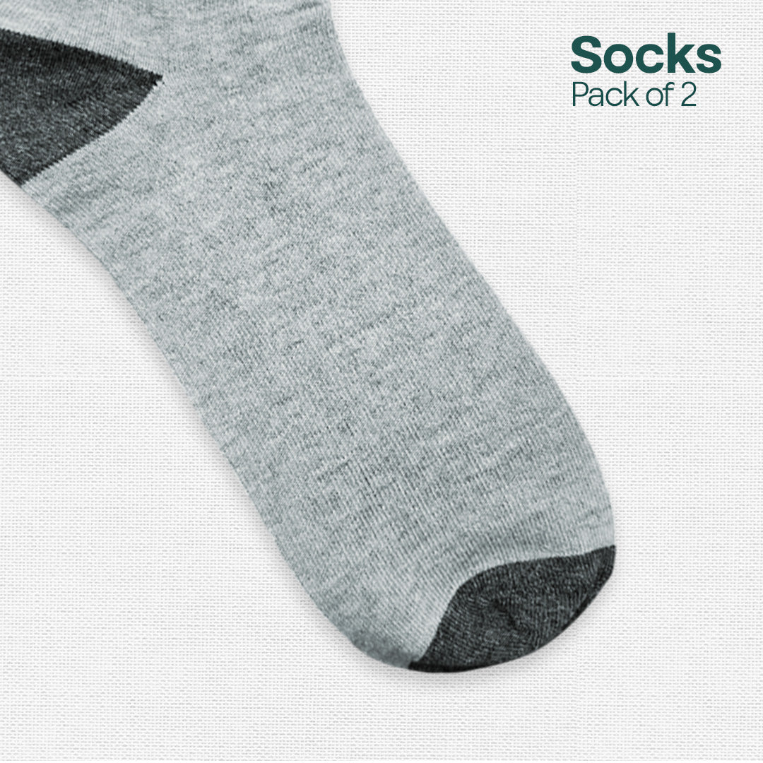 Beige & Melange! Mix Unisex Socks, Premium Cotton, Low Ankle Length, Pack of 2