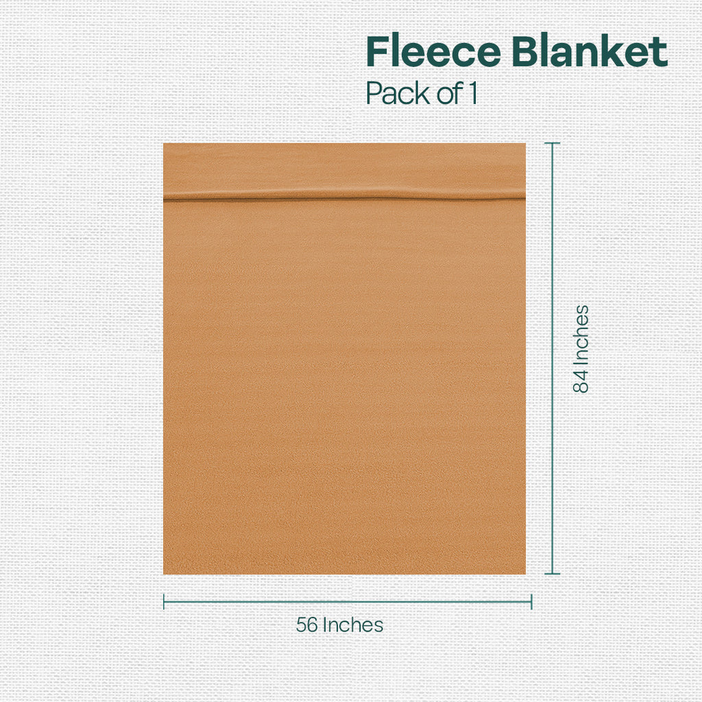 Beige Brew! Polar Fleece Blanket Single Bed 400 GSM, Pack of 1