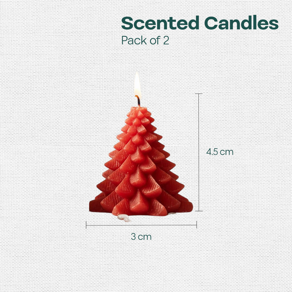 Xmas Tree! Scented Shaped Candles, Pack of 2