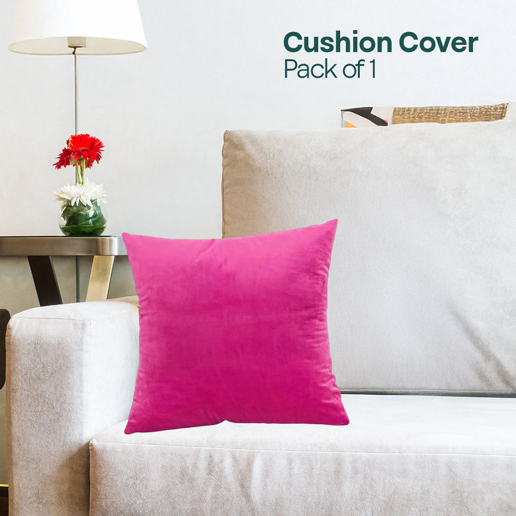 Pink Plush! Premium Velvet Cushion Covers, Pack of 1