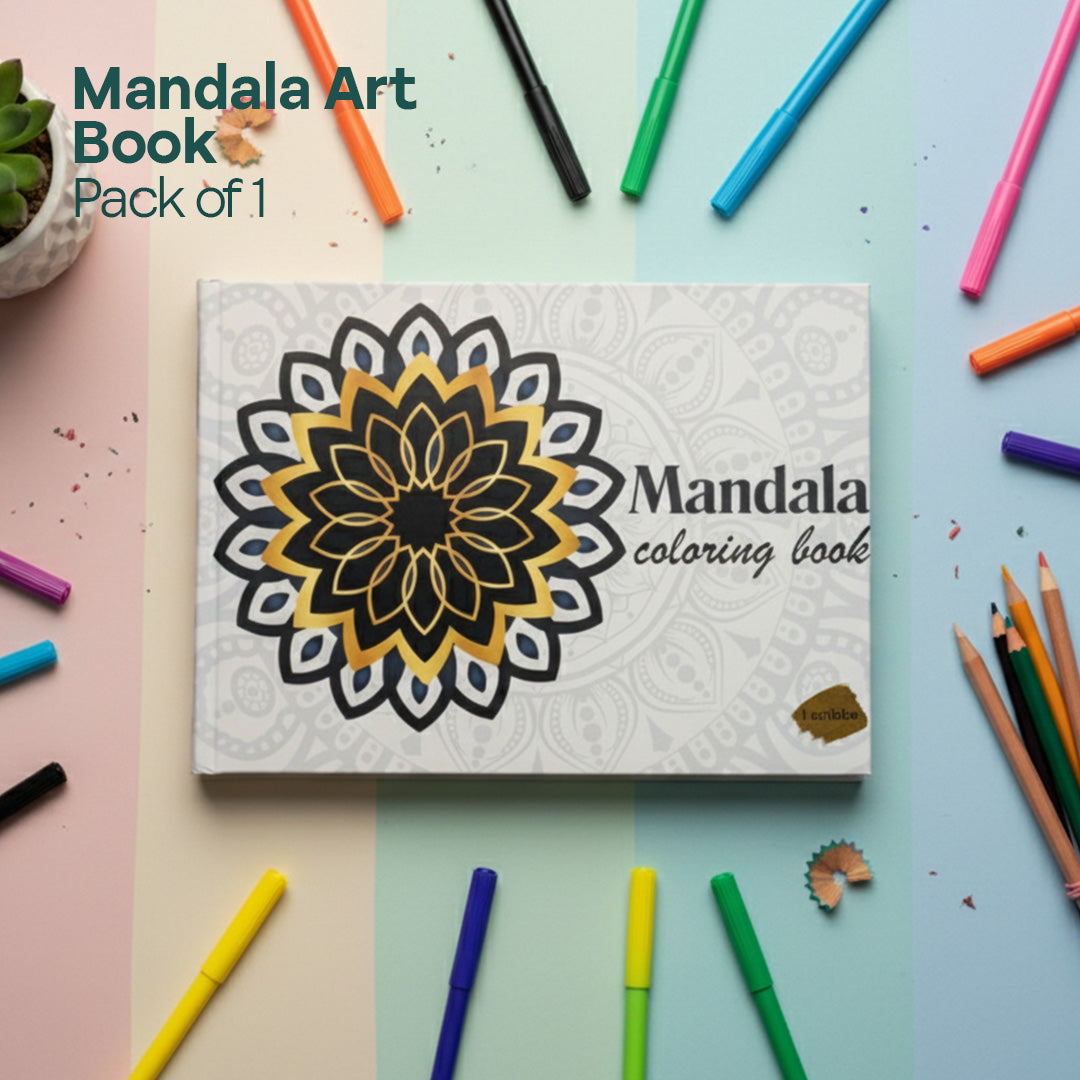 Mandala Art & Coloring Book, Activity Set of 30
