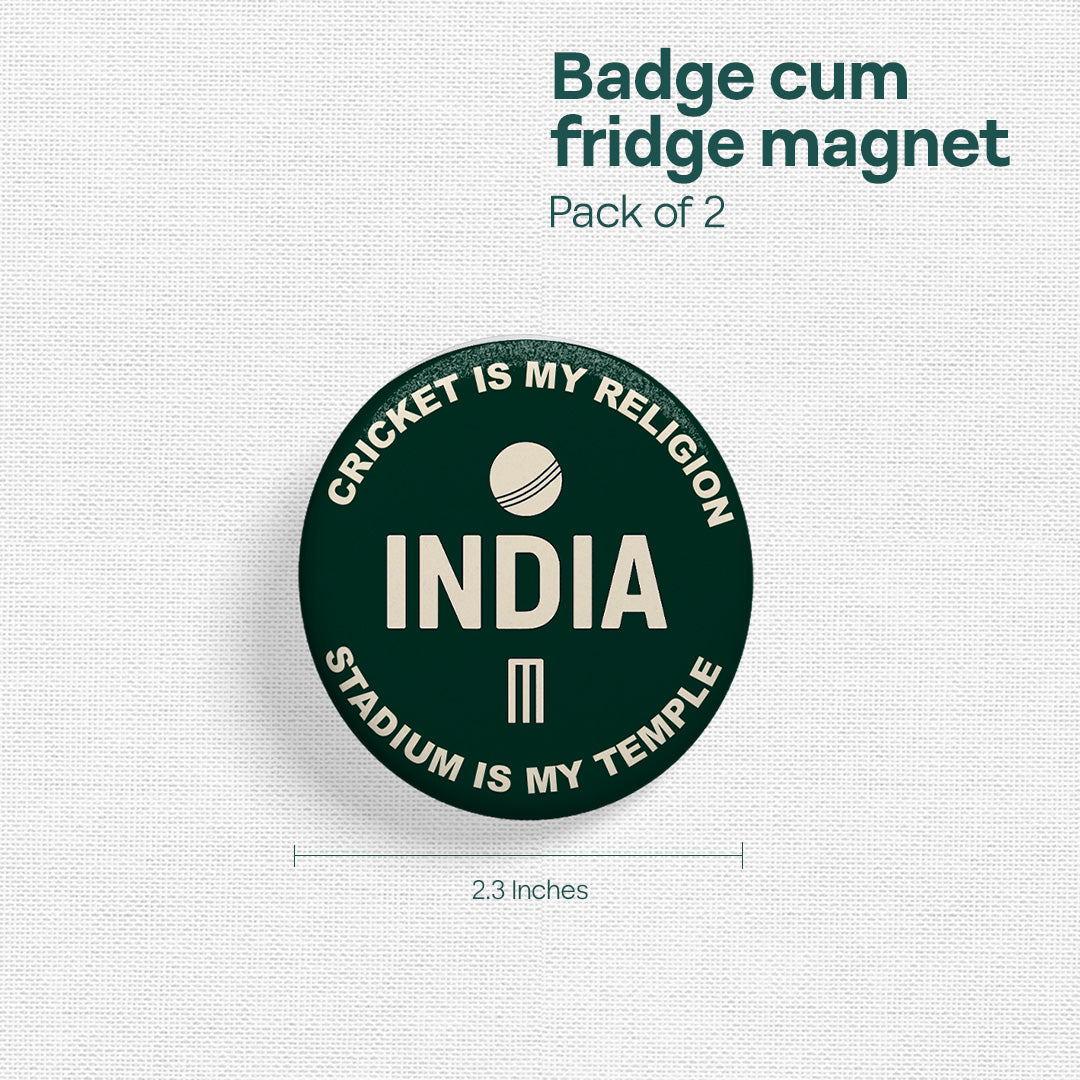 Bowled Over! Badge Cum Fridge Magnet, Pack of 2