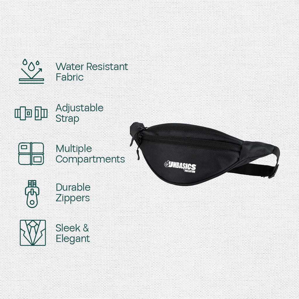Bliss Black! Unisex Travel Waist Bag, Pack of 1